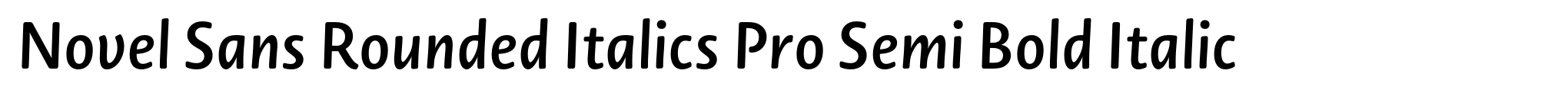 Novel Sans Rounded Italics Pro Semi Bold Italic image